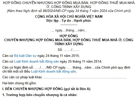 Hợp đồng mua bán nhà ở hình thành trong tương lai