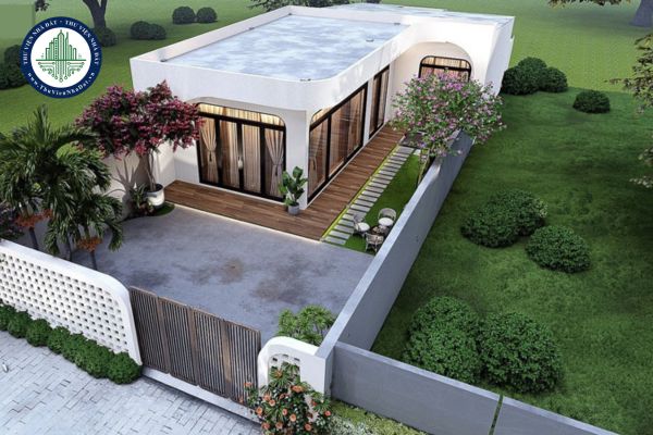 Mẫu nhà cấp 4 mái bằng với sân vườn