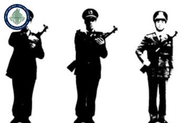 Động tác xuống súng tiểu liên AK trong Điều lệnh đội ngũ Công an nhân dân được quy định như thế nào?