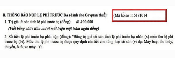 Lệ phí trước bạ là gì? Mã hồ sơ lệ phí trước bạ là gì?