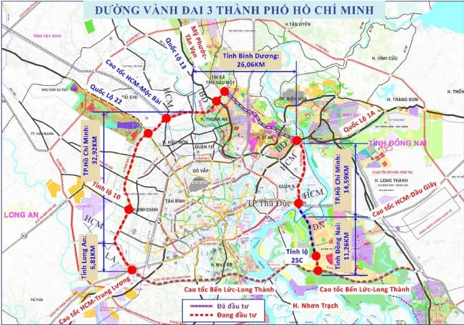 Bản đồ quy hoạch đường vành đai 3 TP HCM mới nhất năm 2025