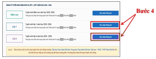 Hướng dẫn chi tiết đăng ký tuyển sinh vào cấp 2 THCS trực tuyến năm 2025
