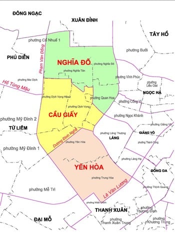 Bản đồ hành chính quận Cầu Giấy