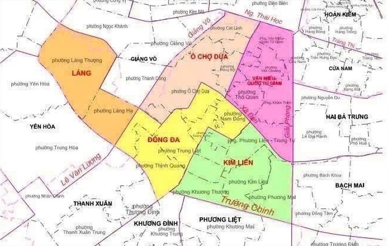 Bản đồ hành chính quận Đống Đa