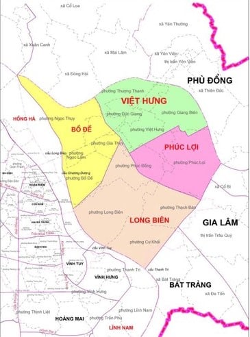 Bản đồ hành chính quận Long Biên