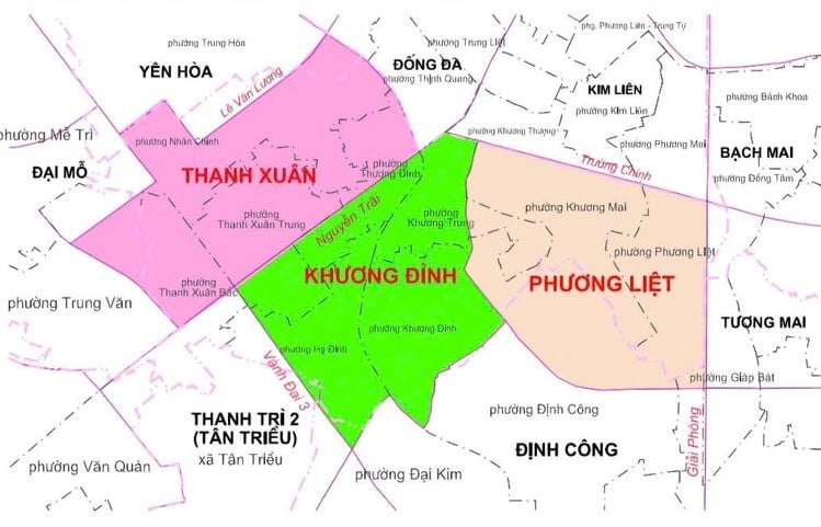Bản đồ hành chính quận Thanh Xuân