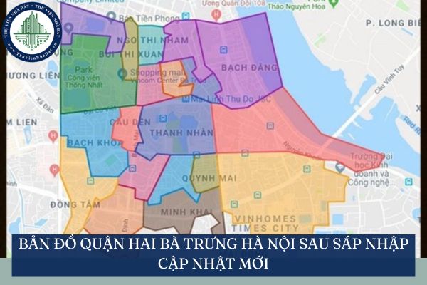 Bản đồ quận Hai Bà Trưng Hà Nội sau sáp nhập cập nhật mới