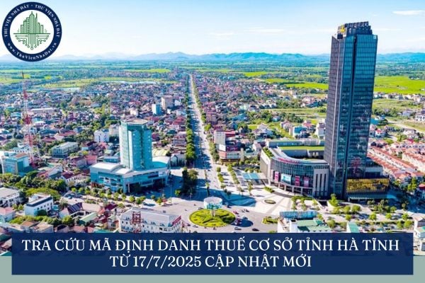 Tra cứu mã định danh thuế cơ sở tỉnh Hà Tĩnh từ 17/7/2025 cập nhật mới
