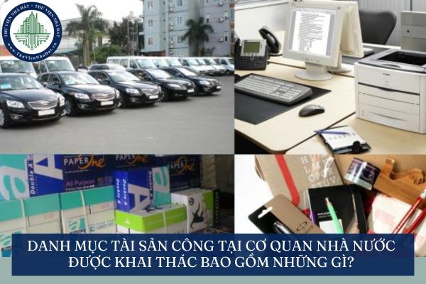 Danh mục tài sản công tại cơ quan nhà nước được khai thác bao gồm những gì?