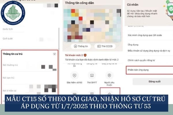 Mẫu CT15 Sổ theo dõi giao, nhận hồ sơ cư trú áp dụng từ 1/7/2025 theo Thông tư 53