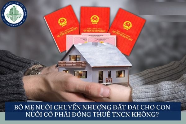 Bố mẹ nuôi chuyển nhượng đất đai cho con nuôi có phải đóng thuế TNCN không?