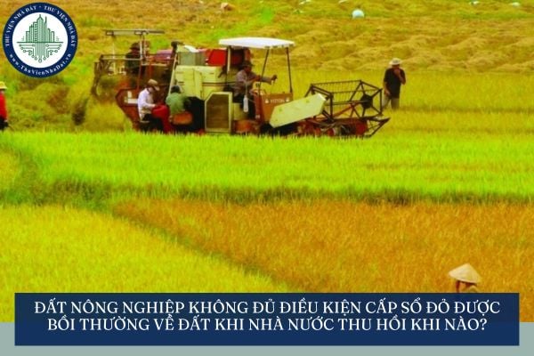 Đất nông nghiệp không đủ điều kiện cấp sổ đỏ được bồi thường về đất khi Nhà nước thu hồi khi nào?