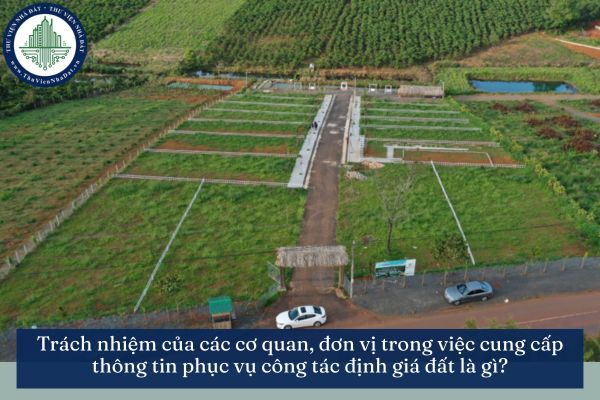 Trách nhiệm của các cơ quan, đơn vị trong việc cung cấp thông tin phục vụ công tác định giá đất là gì?