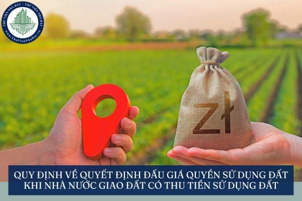 Quy định về quyết định đấu giá quyền sử dụng đất khi Nhà nước giao đất có thu tiền sử dụng đất