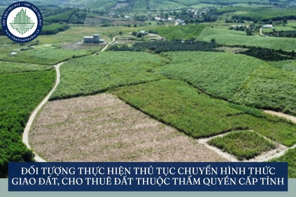 Đối tượng thực hiện thủ tục chuyển hình thức giao đất, cho thuê đất thuộc thẩm quyền cấp tỉnh