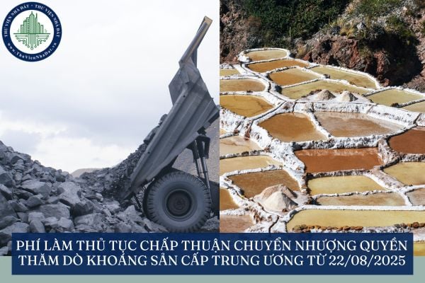 Phí làm thủ tục chấp thuận chuyển nhượng quyền thăm dò khoáng sản cấp trung ương từ 22/08/2025