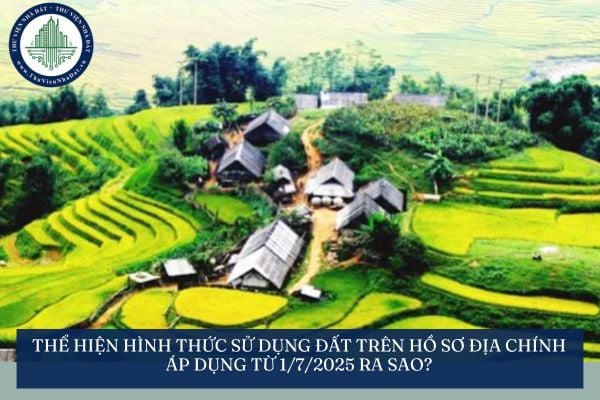 Thể hiện hình thức sử dụng đất trên hồ sơ địa chính áp dụng từ 1/7/2025 ra sao?