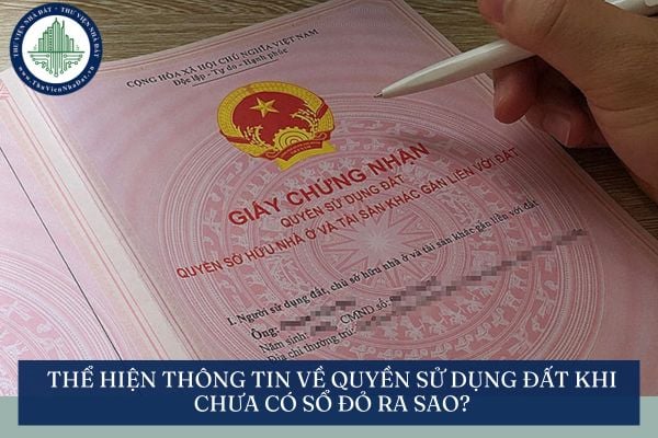 Thể hiện thông tin về quyền sử dụng đất khi chưa có sổ đỏ ra sao?