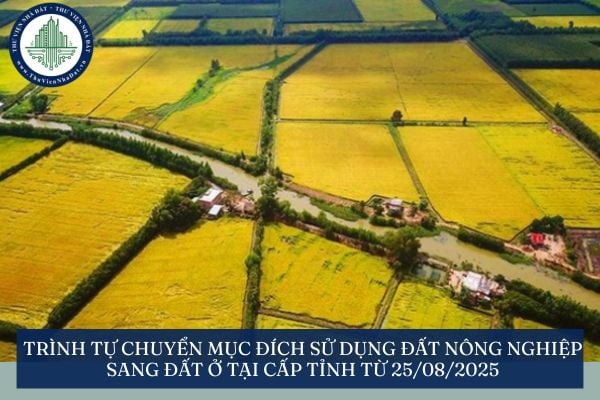 Trình tự chuyển mục đích sử dụng đất nông nghiệp sang đất ở tại cấp tỉnh từ 25/08/2025