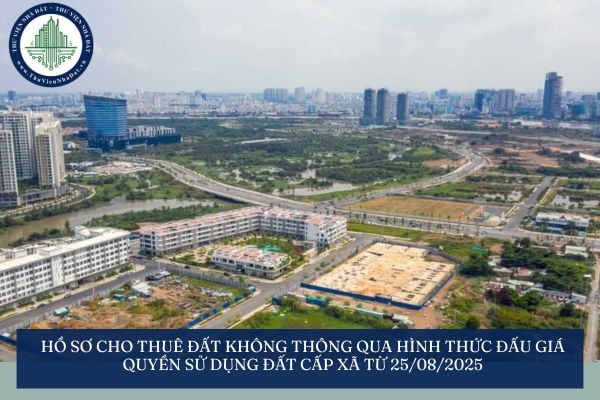 Hồ sơ cho thuê đất không thông qua hình thức đấu giá quyền sử dụng đất cấp xã từ 25/08/2025
