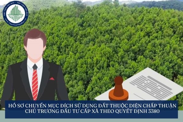 Hồ sơ chuyển mục đích sử dụng đất thuộc diện chấp thuận chủ trương đầu tư cấp xã theo Quyết định 3380