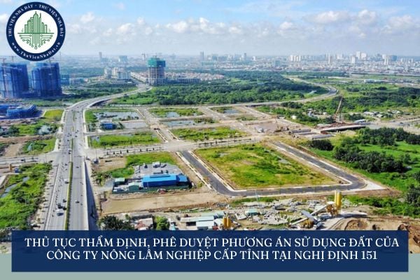 Thủ tục thẩm định, phê duyệt phương án sử dụng đất của công ty nông lâm nghiệp cấp tỉnh tại Nghị định 151