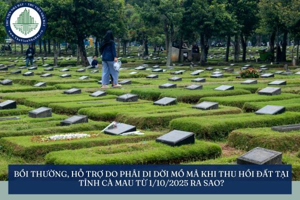 Bồi thường, hỗ trợ do phải di dời mồ mả khi thu hồi đất tại tỉnh Cà Mau từ 1/10/2025 ra sao?