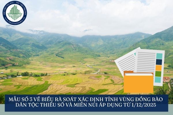 Mẫu số 3 về Biểu rà soát xác định tỉnh vùng đồng bào dân tộc thiểu số và miền núi áp dụng từ 1/12/2025