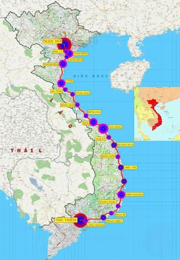  bản đồ quy hoạch đường sắt tốc độ cao Bắc Nam
