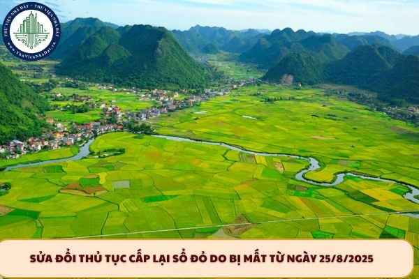 Sửa đổi thủ tục cấp lại sổ đỏ do bị mất từ ngày 25/8/2025