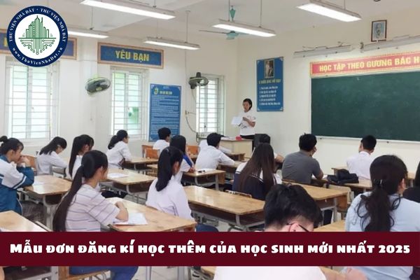 Mẫu đơn đăng kí học thêm của học sinh mới nhất từ ngày 14/02/2025? (hình từ internet)