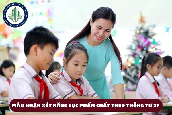 Mẫu nhận xét năng lực phẩm chất theo thông tư 27 (hình từ internet)