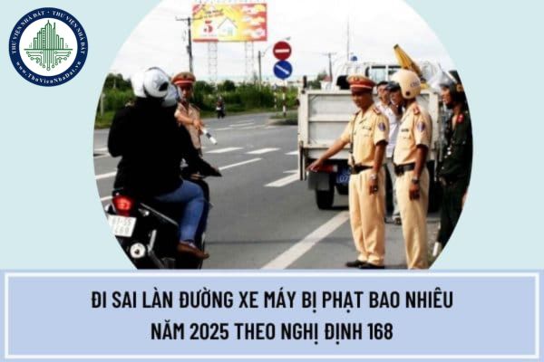 Đi sai làn đường xe máy bị phạt bao nhiêu năm 2025 theo Nghị định 168? Người điều khiển xe máy chuyên dùng đi sai làn đường bị phạt bao nhiêu?