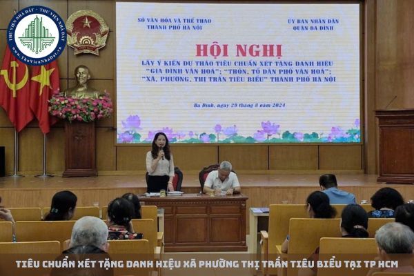 Tiêu chuẩn xét tặng danh hiệu Xã phường thị trấn tiêu biểu tại TP HCM