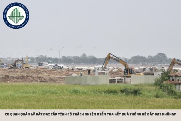Cơ quan quản lý đất đai cấp tỉnh có trách nhiệm kiểm tra kết quả thống kê đất đai không?