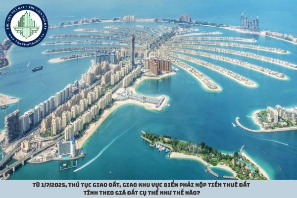 Từ 1/7/2025, thủ tục giao đất, giao khu vực biển phải nộp tiền thuê đất tính theo giá đất cụ thể như thế nào?