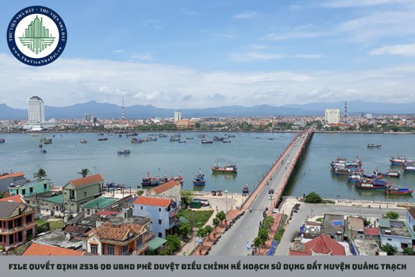 File Quyết định 2536 QĐ UBND phê duyệt điều chỉnh Kế hoạch sử dụng đất huyện Quảng Trạch