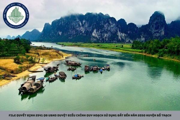 File Quyết định 2541 QĐ UBND duyệt Điều chỉnh Quy hoạch sử dụng đất đến năm 2030 huyện Bố Trạch