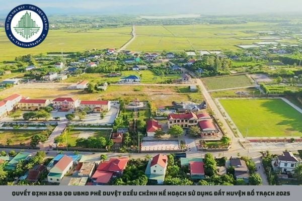 Quyết định 2538 QĐ UBND phê duyệt điều chỉnh kế hoạch sử dụng đất huyện Bố Trạch 2025