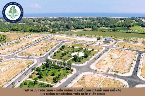 Thứ tự ưu tiên chọn nguồn thông tin để định giá đất như thế nào khi thông tin có cùng thời điểm phát sinh?