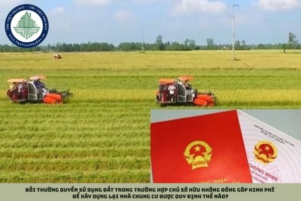 Bồi thường quyền sử dụng đất trong trường hợp chủ sở hữu không đóng góp kinh phí để xây dựng lại nhà chung cư được quy định thế nào?