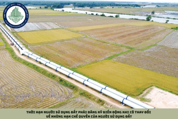 Thời hạn người sử dụng đất phải đăng ký biến động khi có thay đổi về những hạn chế quyền của người sử dụng đất