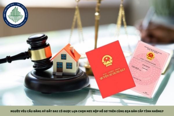 Người yêu cầu đăng ký đất đai có được lựa chọn nơi nộp hồ sơ trên cùng địa bàn cấp tỉnh không?