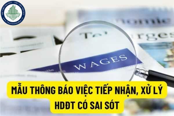 Mẫu thông báo về tiếp nhận và kết quả xử lý việC hóa đơn điện tử đã lập có sai sót theo quy định Nghị định 123/2020/NĐ-CP?