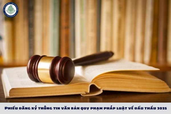 Phiếu đăng ký thông tin văn bản quy phạm pháp luật về đấu thầu 2025