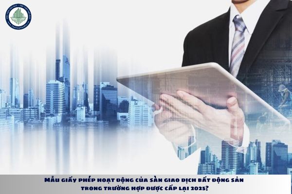Mẫu giấy phép hoạt động của sàn giao dịch bất động sản trong trường hợp được cấp lại 2025?