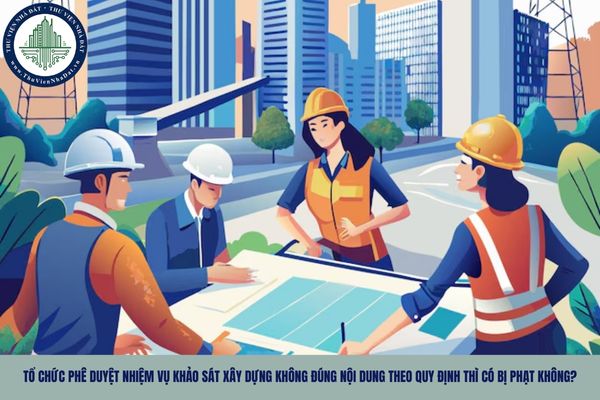 Tổ chức phê duyệt nhiệm vụ khảo sát xây dựng không đúng nội dung theo quy định thì có bị phạt không?