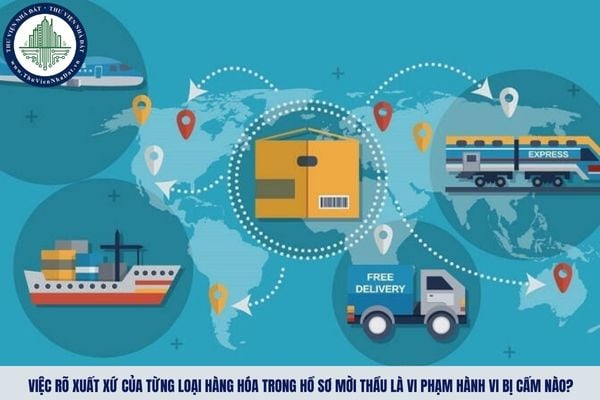 Việc rõ xuất xứ của từng loại hàng hóa trong hồ sơ mời thầu là vi phạm hành vi bị cấm nào?