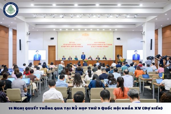 11 Nghị quyết thông qua tại Kỳ họp thứ 9 Quốc hội khóa XV (Dự kiến)