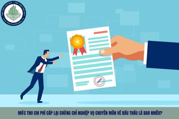 Mức thu chi phí cấp lại chứng chỉ nghiệp vụ chuyên môn về đấu thầu là bao nhiêu?